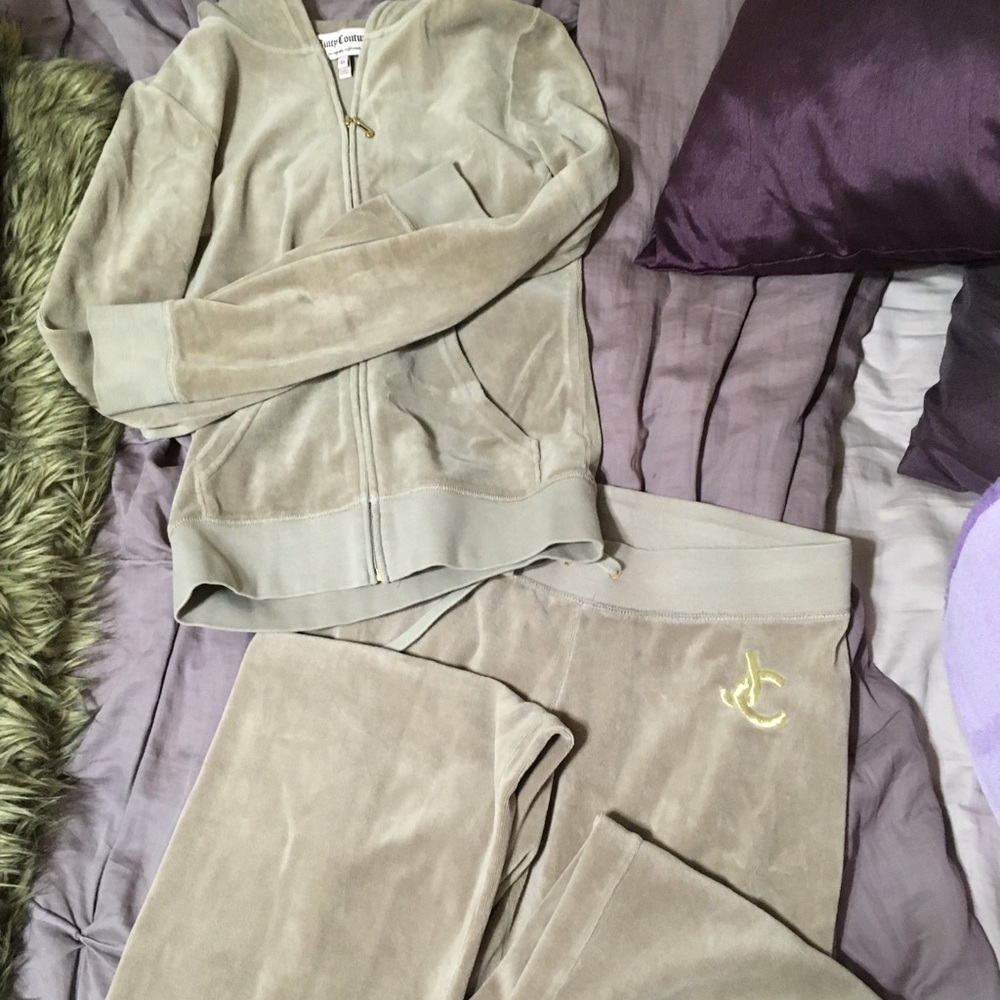 Juicy Couture velour camel tan tracksuit set